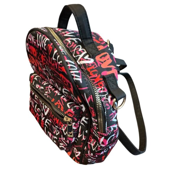 Trendy Mini Graffiti Style Backpack With Love Lettering Print & Adjustable Strap - Picture 4 of 7